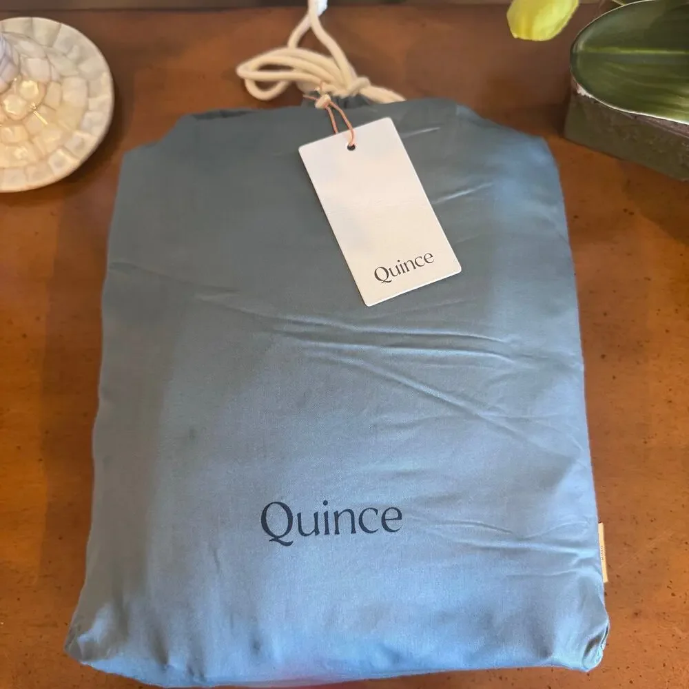 Quince Organic Bamboo Viscose Fitted Sheet Set Ocean King 3 Pc NWOT